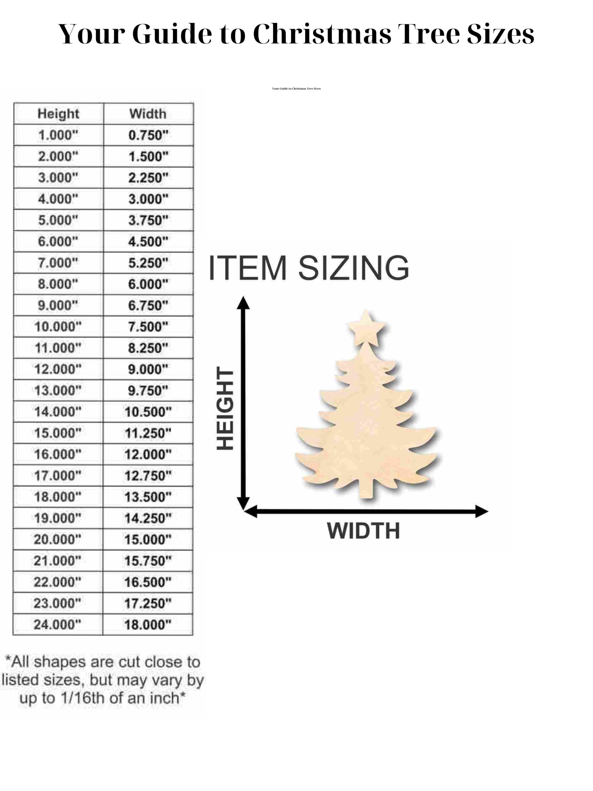 Christmas tree size